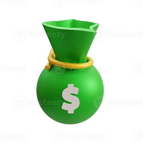 Green Money Bag With Dollar Sign Icon 3d 27994913 Png