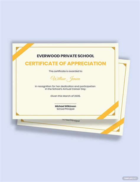 Student Appreciation Certificates Templates – Design, Free In Student ...