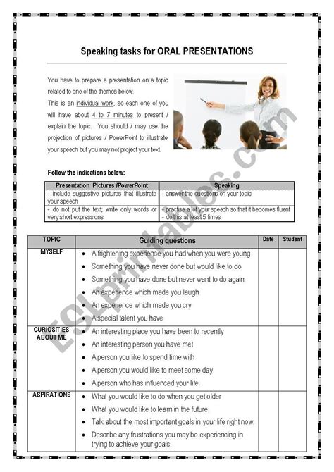 Speaking Tasks Esl Worksheet By Claudiaabreu