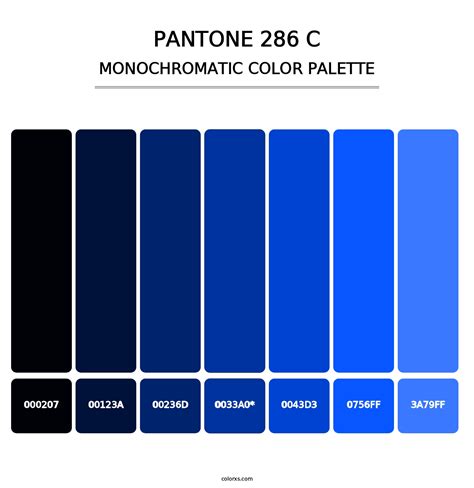 Pantone 286 C Color Palettes