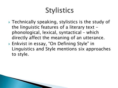 Ppt Stylistics Powerpoint Presentation Free Download Id 2473799