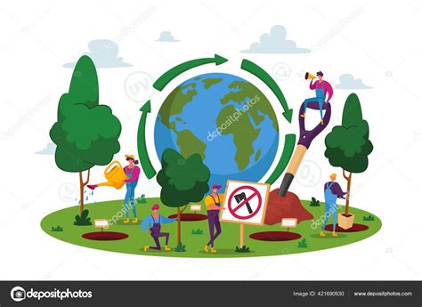 Día Mundial Del Medio Ambiente Reforestación Personajes De Las