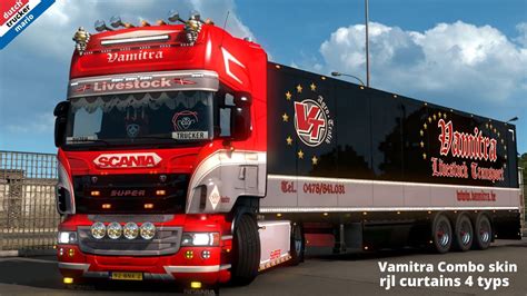 Ets 2 Rjl Curtains 4 Typs Scania Rjl V8 Open Pipe Combo Skin Vamitra