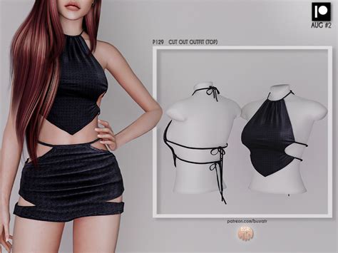 The Sims Resource Patreon Early Access Cut Out Outfit Top P