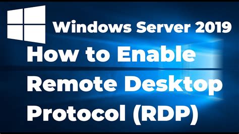 58 Enable Remote Desktop Protocol RDP On Windows Server 2019 YouTube