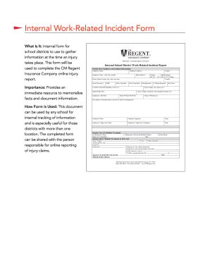 Fillable Online WorkComp Internal Work Related Incident Form CM