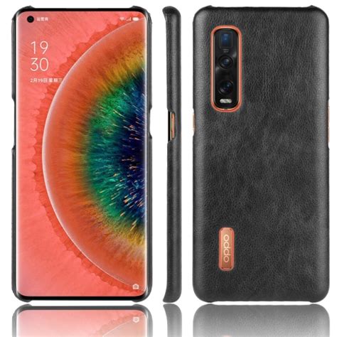 For Oppo Find X2 Pro Shockproof Litchi Texture PC PU Case Black