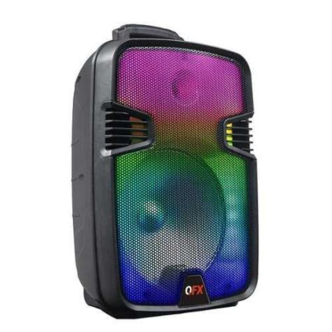 Qfx Portable Bluetooth Speaker With Liquid Motion Party Lights Black Rtbshopper