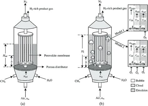 Schematic Of A Perovskite Membrane Assisted Fluidized Bed Reactor At