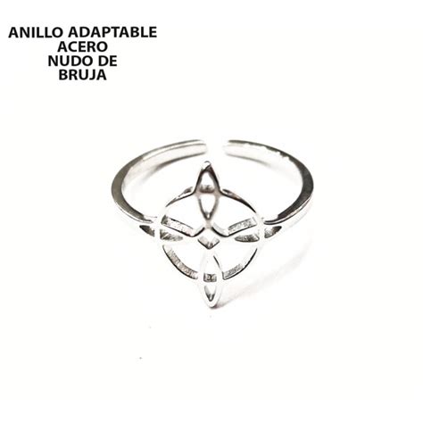 ANILLO ADAPTABLE NUDO DE BRUJA ACERO INOXIDABLE