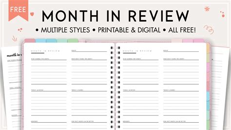 Printable Month In Review Template - World of Printables