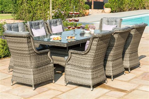 Maze Rattan Victoria 8 Seat Rectangular Dining Set Cheshire