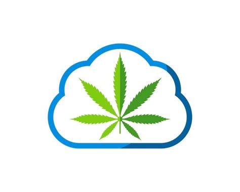 Premium Vector Simple Cloud With Cannabis Leaf Inside