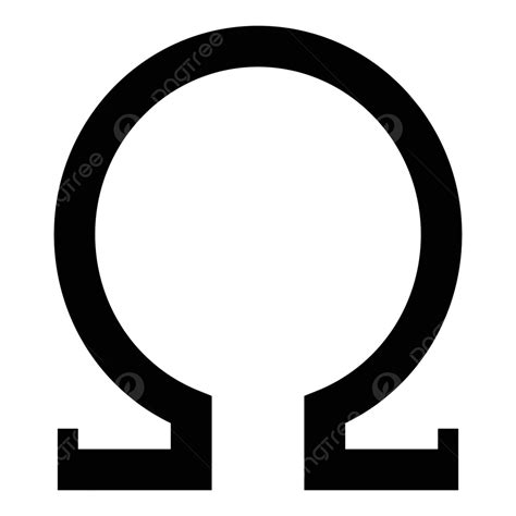 Icon Of The Greek Letter Omega In Black Capital Uppercase Font Vector