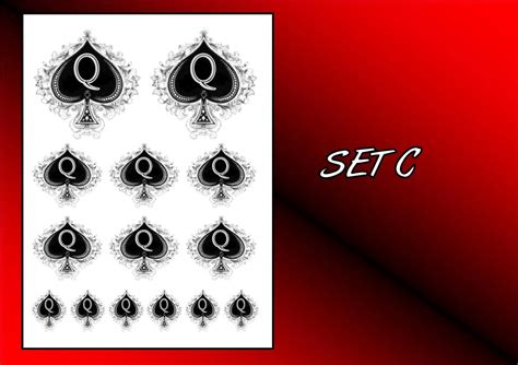 Queen Of Spades Hotwife Fetish Black X14 Tattoos Temporary Waterproof