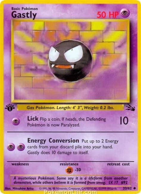 Pokemon Fossil Gastly St Edition Psa