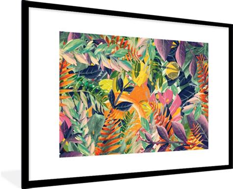 Fotolijst Incl Poster Bloemen Jungle Tropisch 90x60 Cm