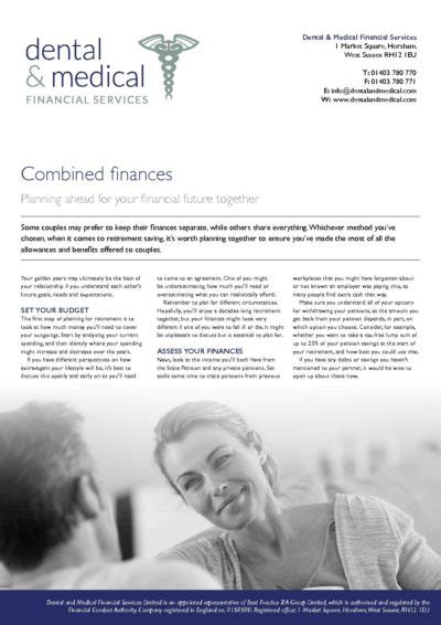 combined finances dental medical