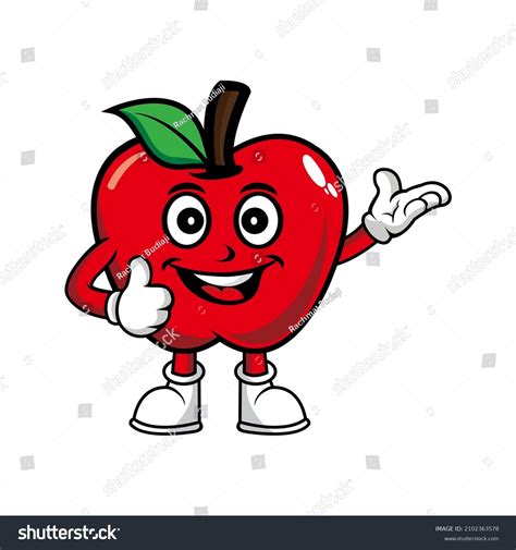 Smiling Apple Cartoon Mascot Character Vector Stock Vector (Royalty ...