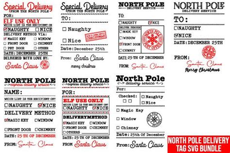 North Pole Delivery Tag Svg Bundle Grafik Von ABStore Creative Fabrica