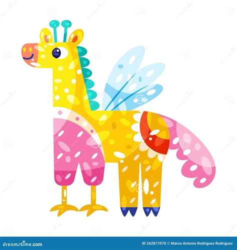 Isolated Colored Giraffe Alebrije Icon Vector Stock Vector