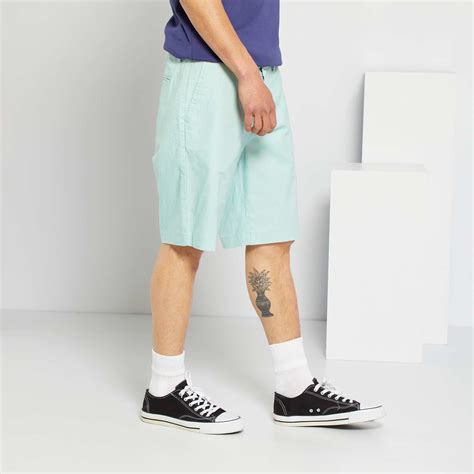 Bermudas de lino y algodón Hombre talla S XXL azul Kiabi 15 00