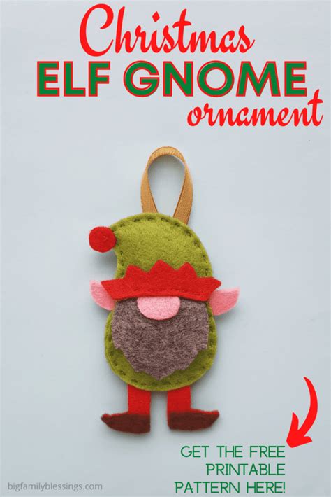 Elf Gnome Christmas Ornament - Big Family Blessings