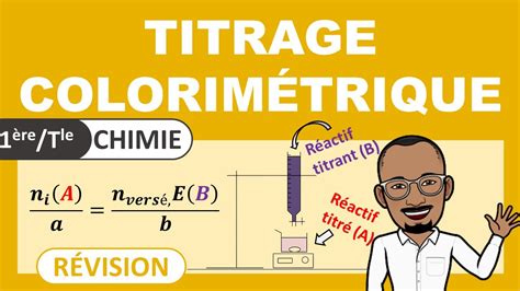 TITRAGE COLORIMÉTRIQUE Tableau d Avancement Révision Exo 1ère