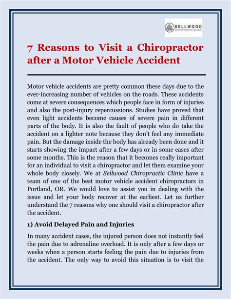 Ppt 7 Reasons To Visit A Chiropractor After A Motor Vehicle Accident