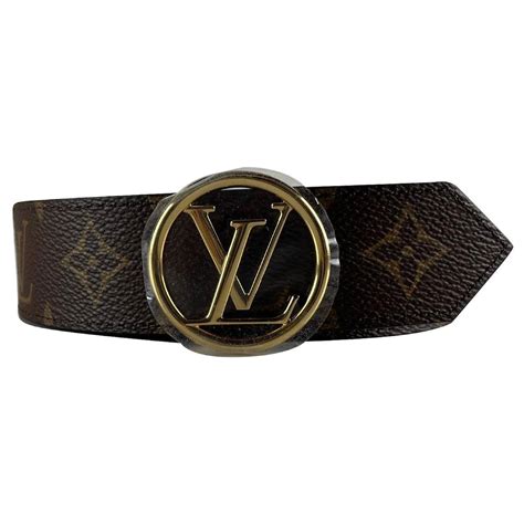 Louis Vuitton LV Circle Belt 35 Mm Reversible Brown Cloth Ref 656563