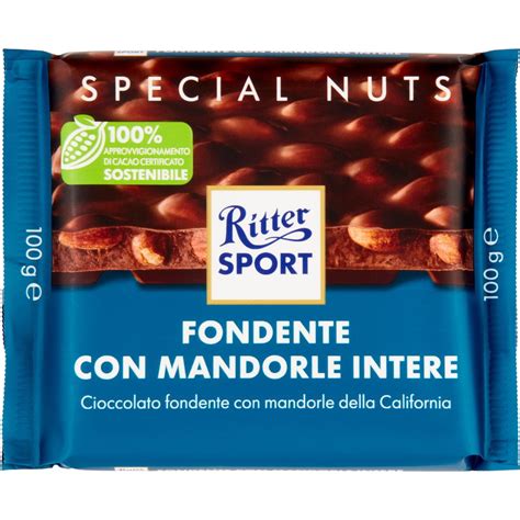 Tavoletta Cioccolato Fondente Con Mandorle Intere RITTER 100 G Coop Shop