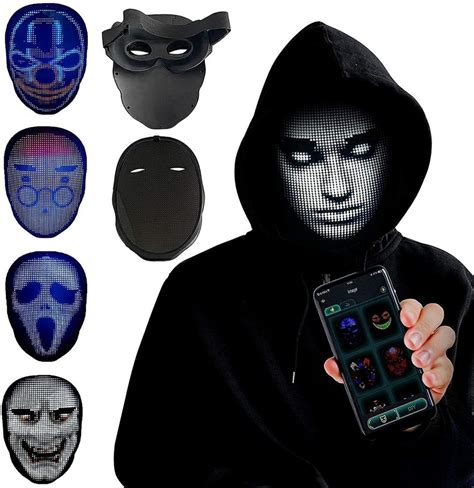 LED Face Changing Mask Bluetooth Smartphone App Shining Etsy