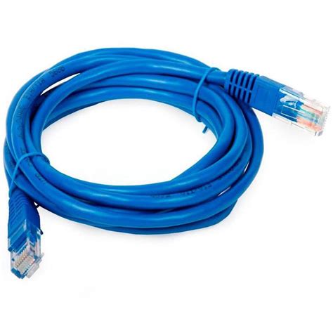 Cabo De Rede UTP Patch Cord RJ45 Cat 6 5 Metros Azul Plus Cable