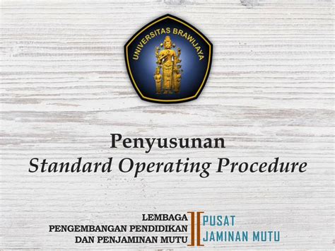 Pdf Penyusunan Standard Operating Procedure Pjm Ub Ac Idpjm Ub Ac