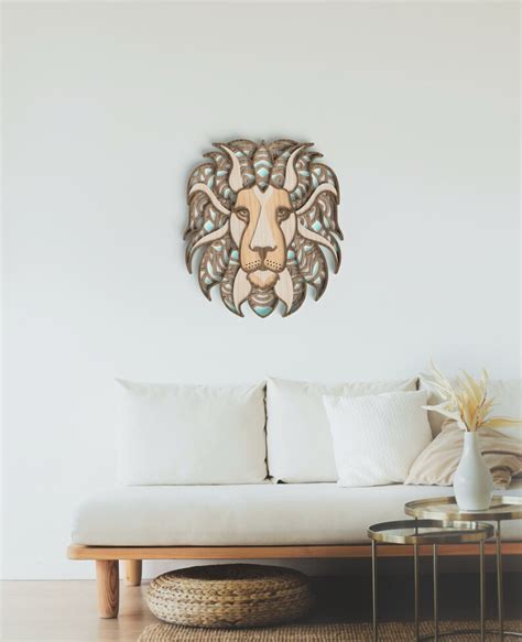 Lion Laser Cut File Layered Svg Vector Design Dxf File For Etsy