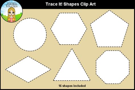 Trace It 2d Shapes Clip Art Graphic By Aisnes Educlips · Creative Fabrica