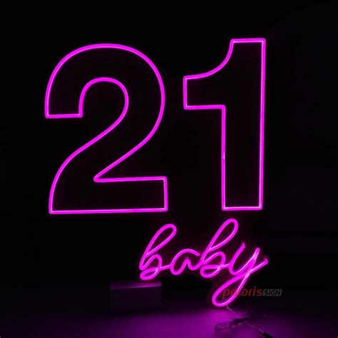 Led Neon Sign 21 Baby Neon Sign Birthday Party Neon Sign Etsy