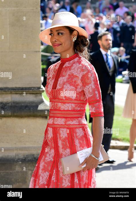 Gina Torres arrives at St George's Chapel at Windsor Castle for the wedding of Meghan Markle and ...