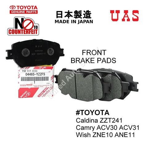 TOYOTA Brake Pad Front 04465 YZZF5 For TOYOTA Caldina Camry Wish 04465