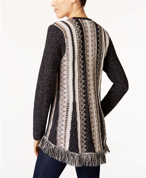 Style And Co Fringe Trim Cardigan Created For Macys Macys