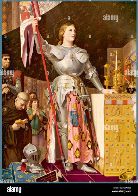 Joan Of Arc Or Jeanne D Arc Depicted Looking Very Heroic