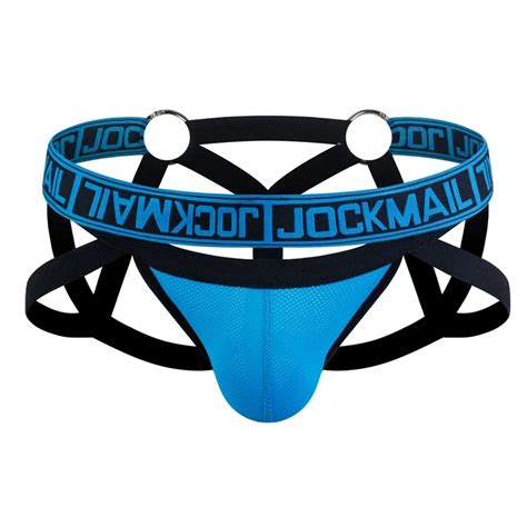 Jockmail Sexy Men Bondage Underwear Jockstrap Mesh String Hollow Lingerie Thong Tangas Cueca Gay