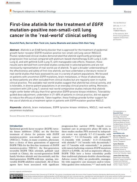 (PDF) First-line afatinib for the treatment of EGFR mutation-positive ...