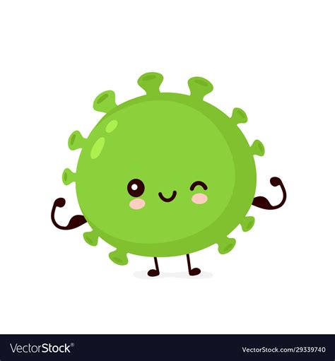 Cute Happy Strong Good Probiotic Bacteria Vector Image