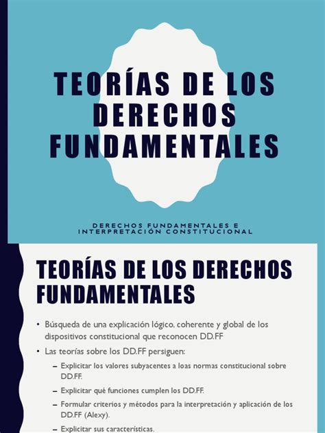 2018 03 20 Teorías De Los Derechos Fundamentales Derecho Constitucional Derechos