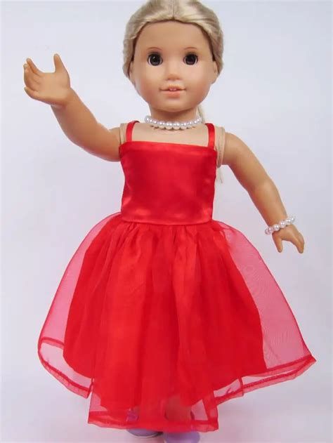 Hot Sell 2015 Best Selling Popular Red Dress Clothes For 18 American Girl Doll Clothes Dress