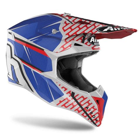 Casque Cross Airoh Wraap Idol Red Blue Gloss Motoblouz