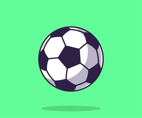 Voetbal Bal Pictogram Vectorillustratie Platte Cartoon Stijl