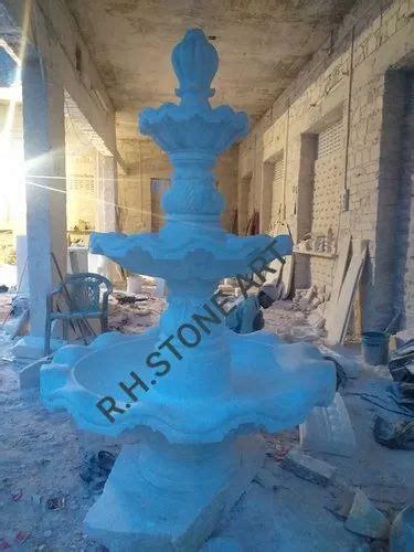 Decorative White Marble Fountains With Water Body For Exterior