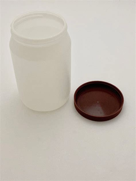 Up Cycled Ovaltine™ Plastic Craft Jars In Frosted White With Brown Or